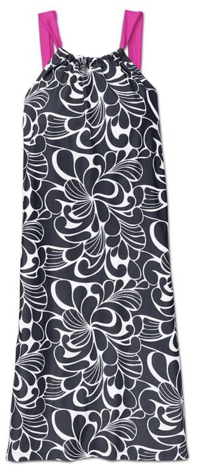 Athleta Swimsuit Cover-up Small Stretch Knit Mod-Print Tank Dress Athletic Beach