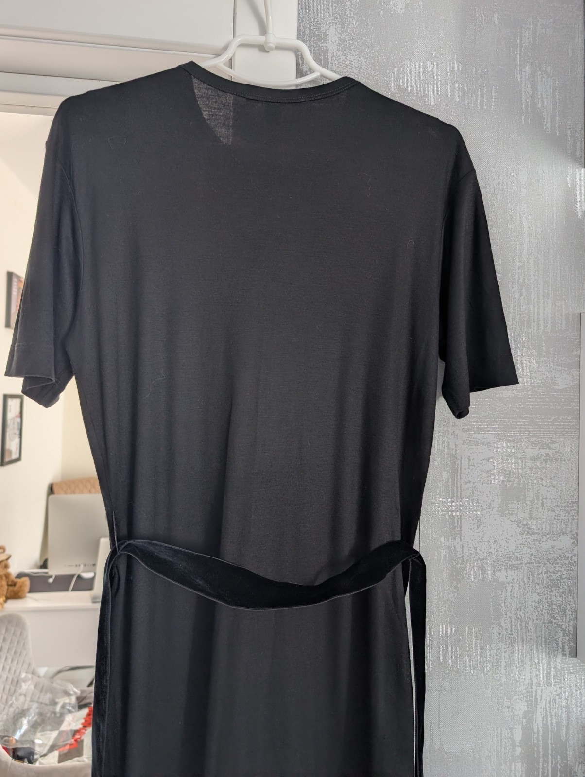 Louis Vuitton Monogram Lace Stretch Belted Shirt Dress Tunic Black Viscose S 36