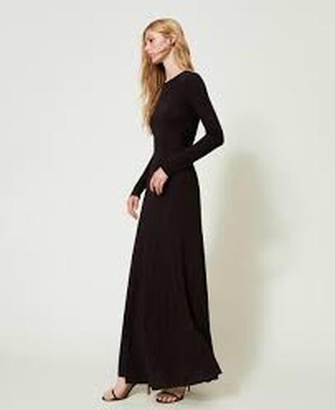 Women Hallhuber dress black viscose 36/S/44 #90T2