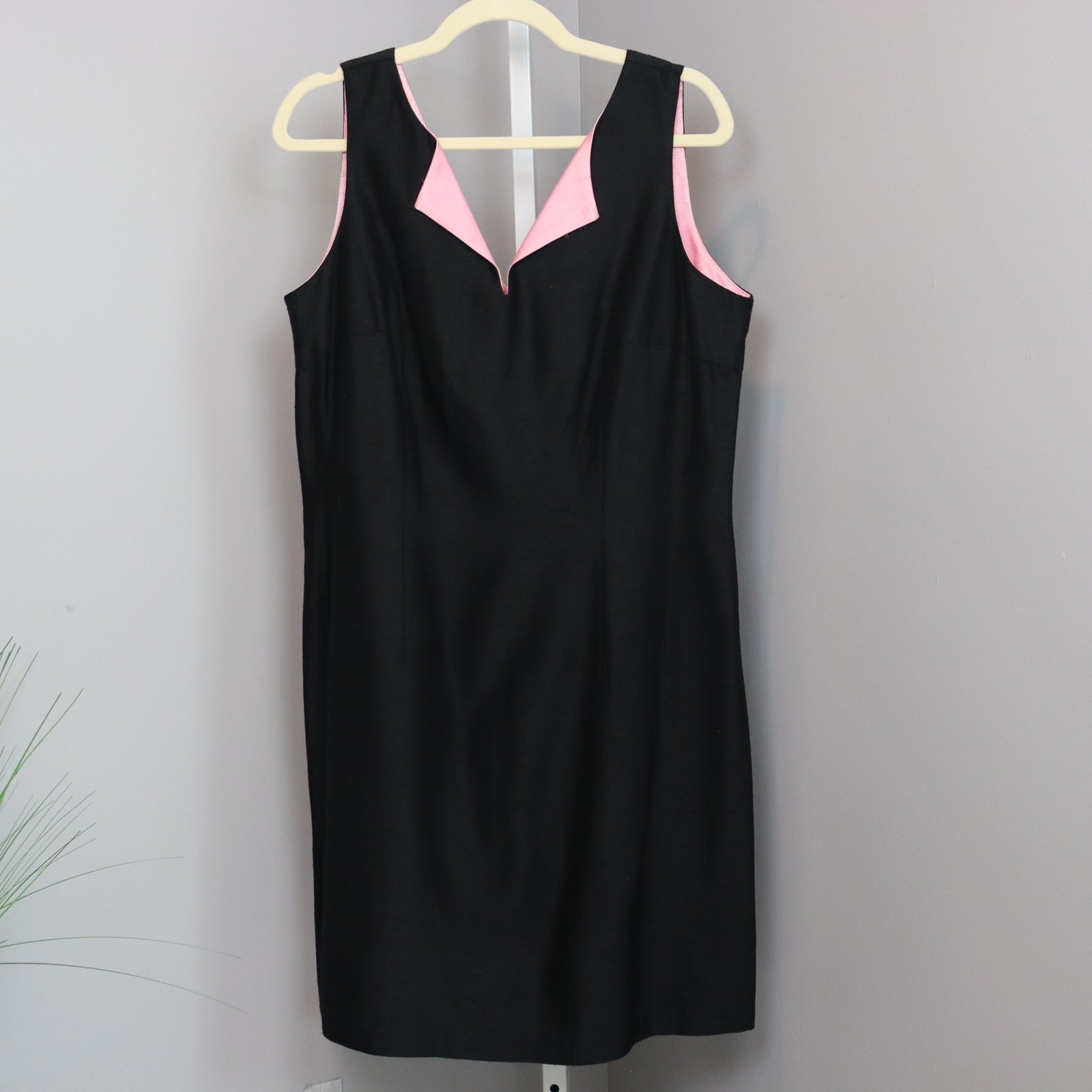 Vintage 90s Lois Snyder for Dani Max Black Sheath Dress Size 14 | Fully Lined