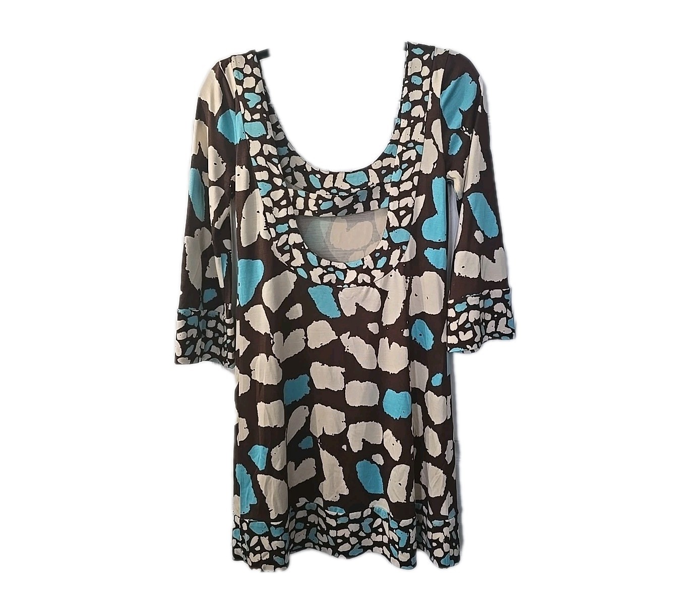 Diane von Furstenberg Silk Stella Dress Jersey Knit Artsy Resort Stretch Size M