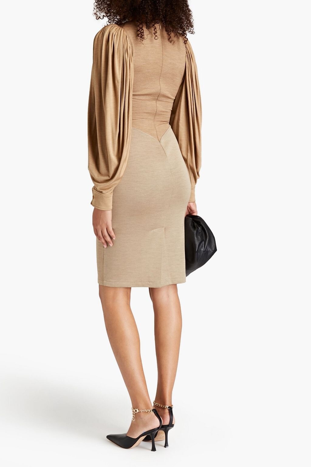 BURBERRY Cutout Gathered Wool Silk Jersey Dress Size UK 2 NEW RRP £2500