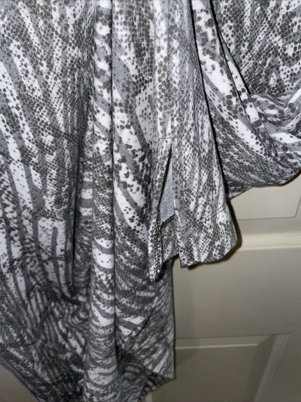 NWT cable & gauge animal print mini dress s/s grays & beige extra large XL