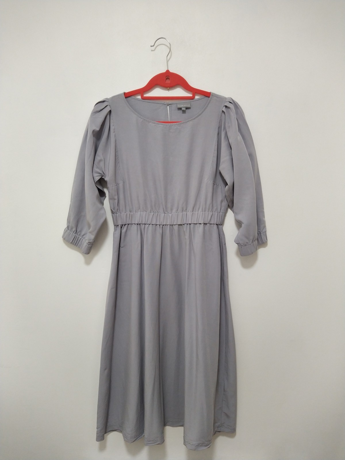Oliver Bonas Grey Linen Modal Dress Size 10