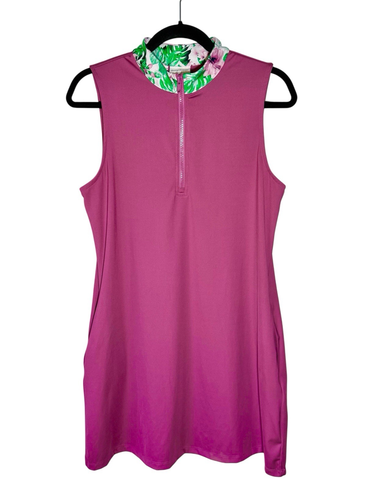 Tommy Bahama Golf Dress Size Large Pink Sleeveless Stretch Pockets Performance