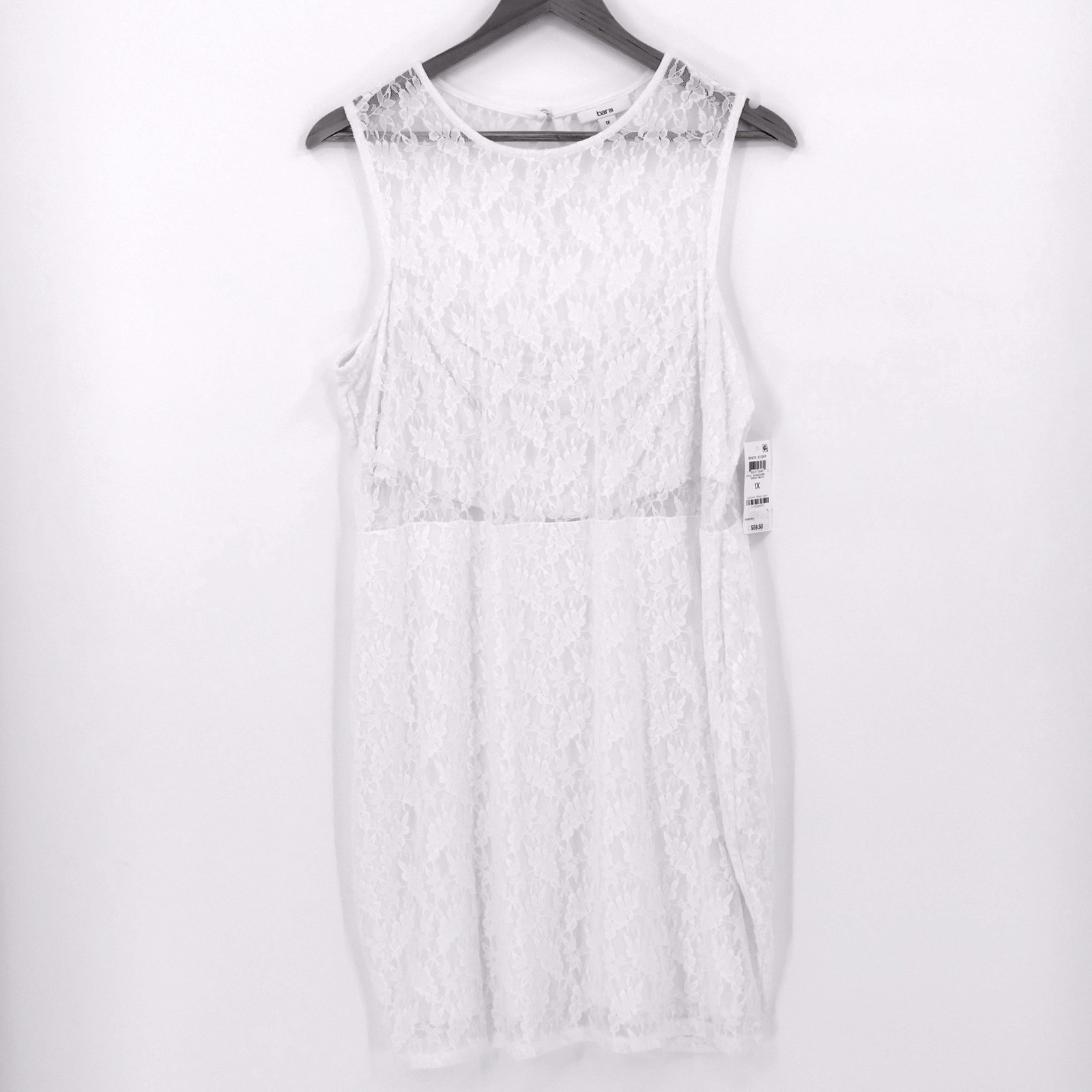 NWT White Lace Sleeveless Dress Bridal Graduation Feminine Lined Plus Size 1X