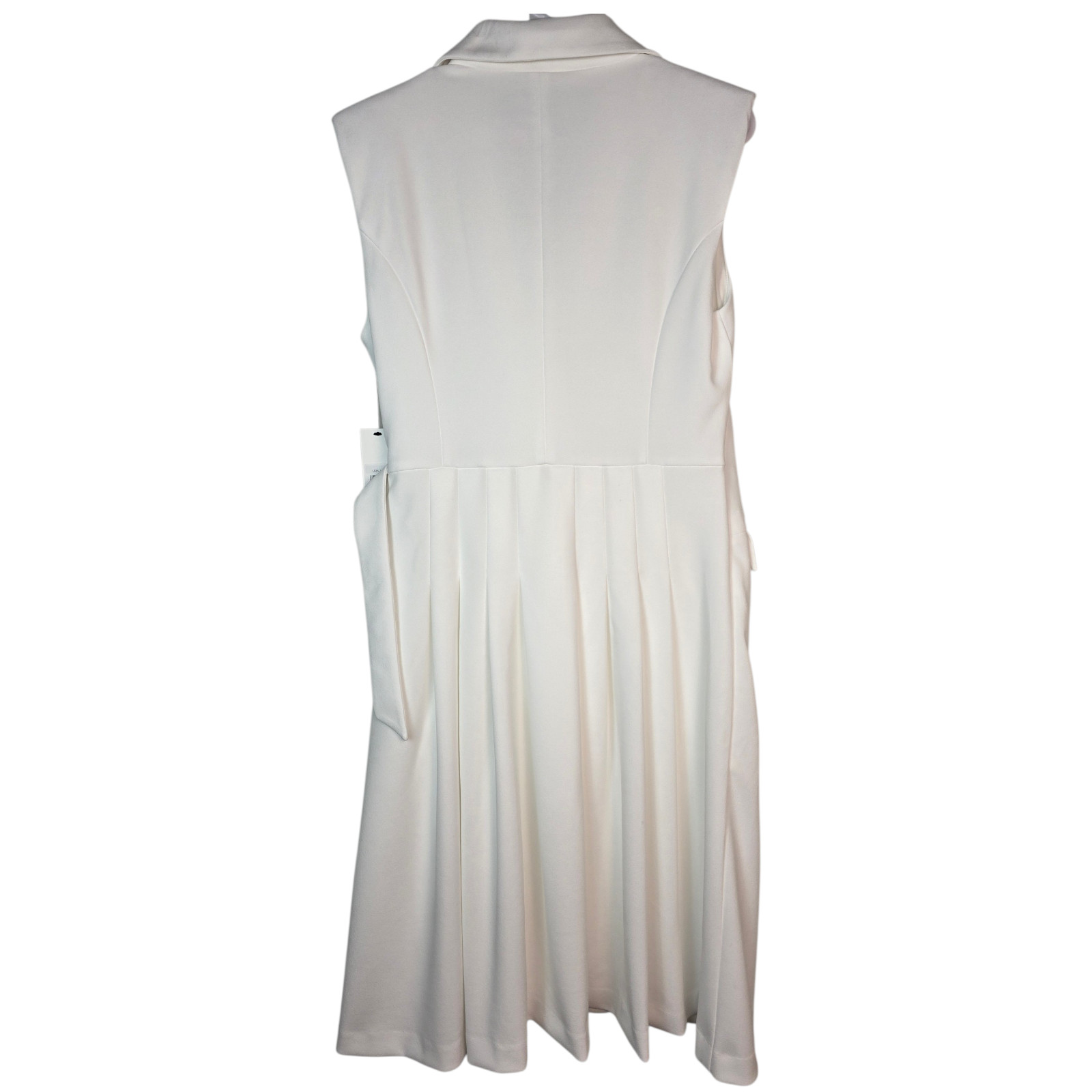 Calvin Klein White Belted Sheath Dress Size 6 Sleeveless RP $146 Elegant Blazer