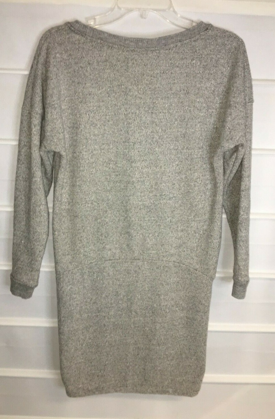 Alternative Gray Tweed Polyester Cotton Blend Dress 3/4 Sleeves Small EC!