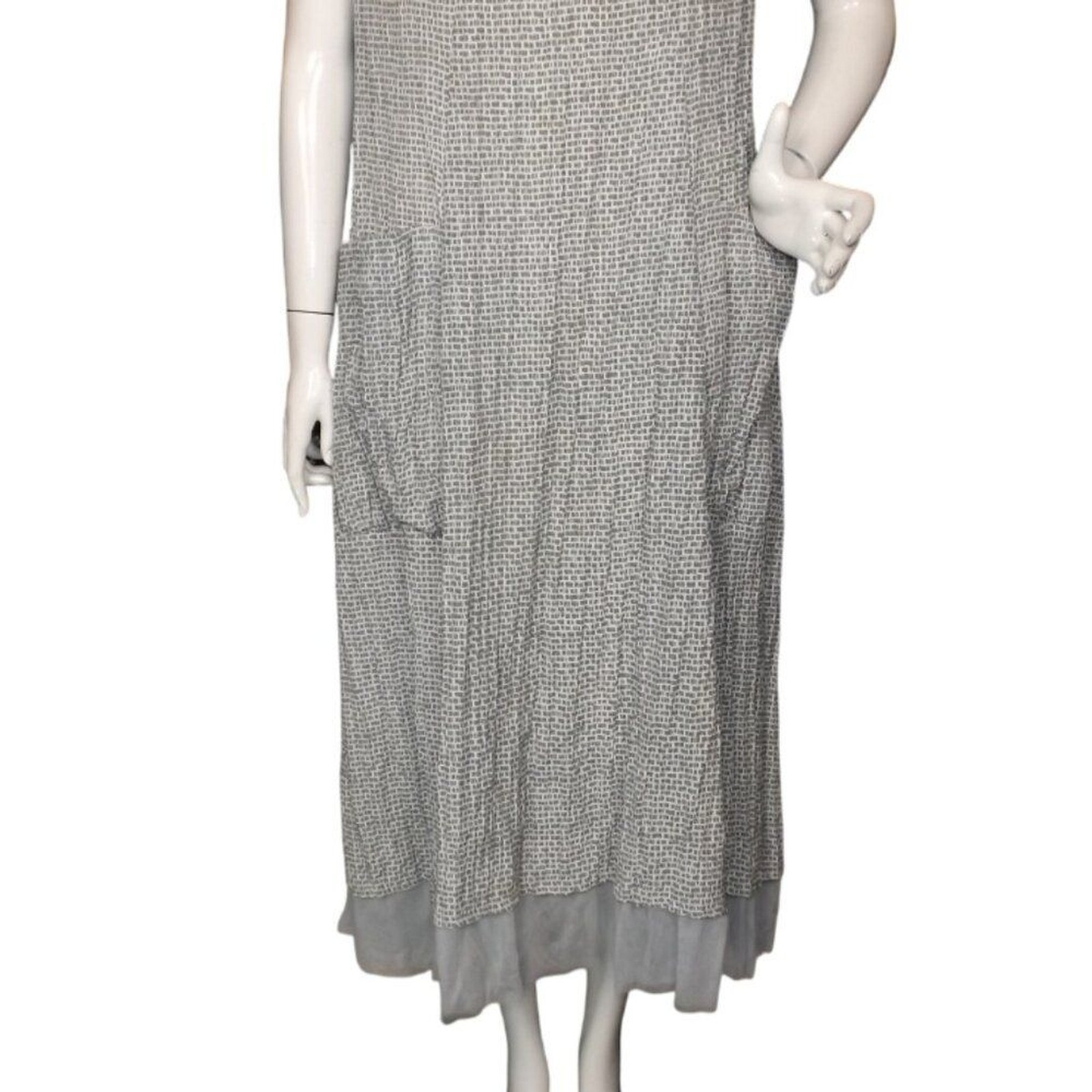 GERSHON BRAM Dress, XL, Summery, Pockets, Sleeveless, Greenish-gray abstract
