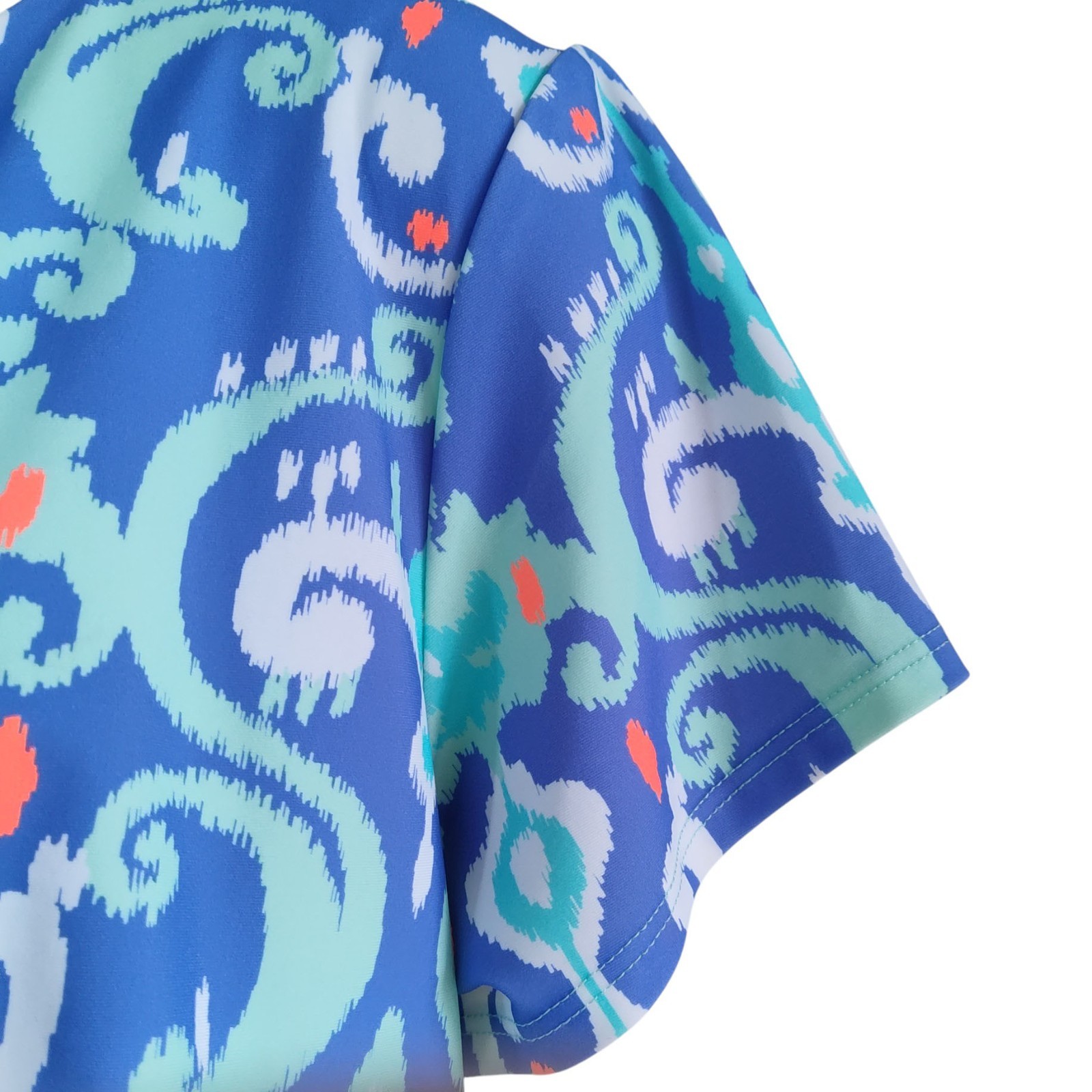 Britt Ryan Bohemian Print Pockets Nylon Spandex Stretch Mini Shift Dress Sz L