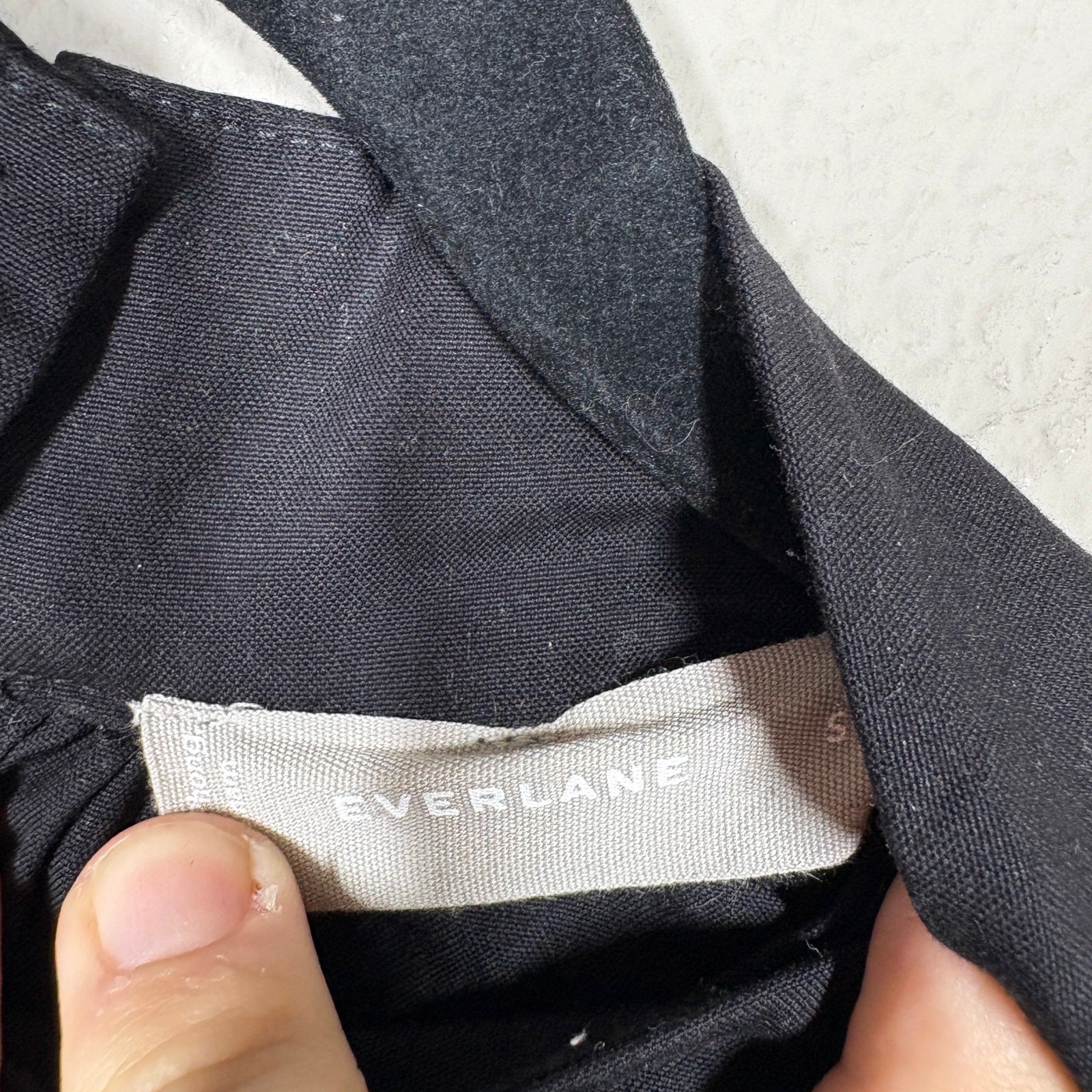 Everlane Small Mock Neck Tiered Midi Dress Black Cotton Side Pocket