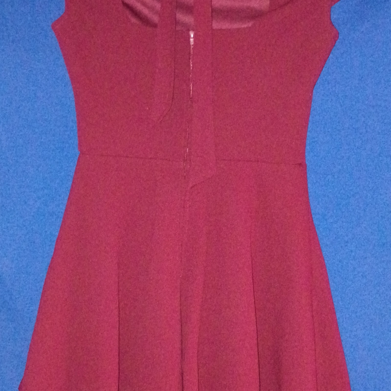 B. Darlin Burgundy Fit & Flare Dress Juniors 3/4 Lined Bow Back Zip GP518