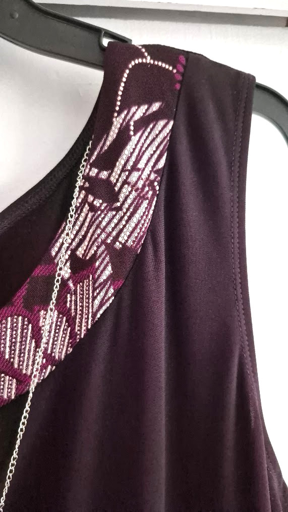 Dressbarn Size 20 Eggplant Plum Purple Dress Midi Dress – Attached Necklace