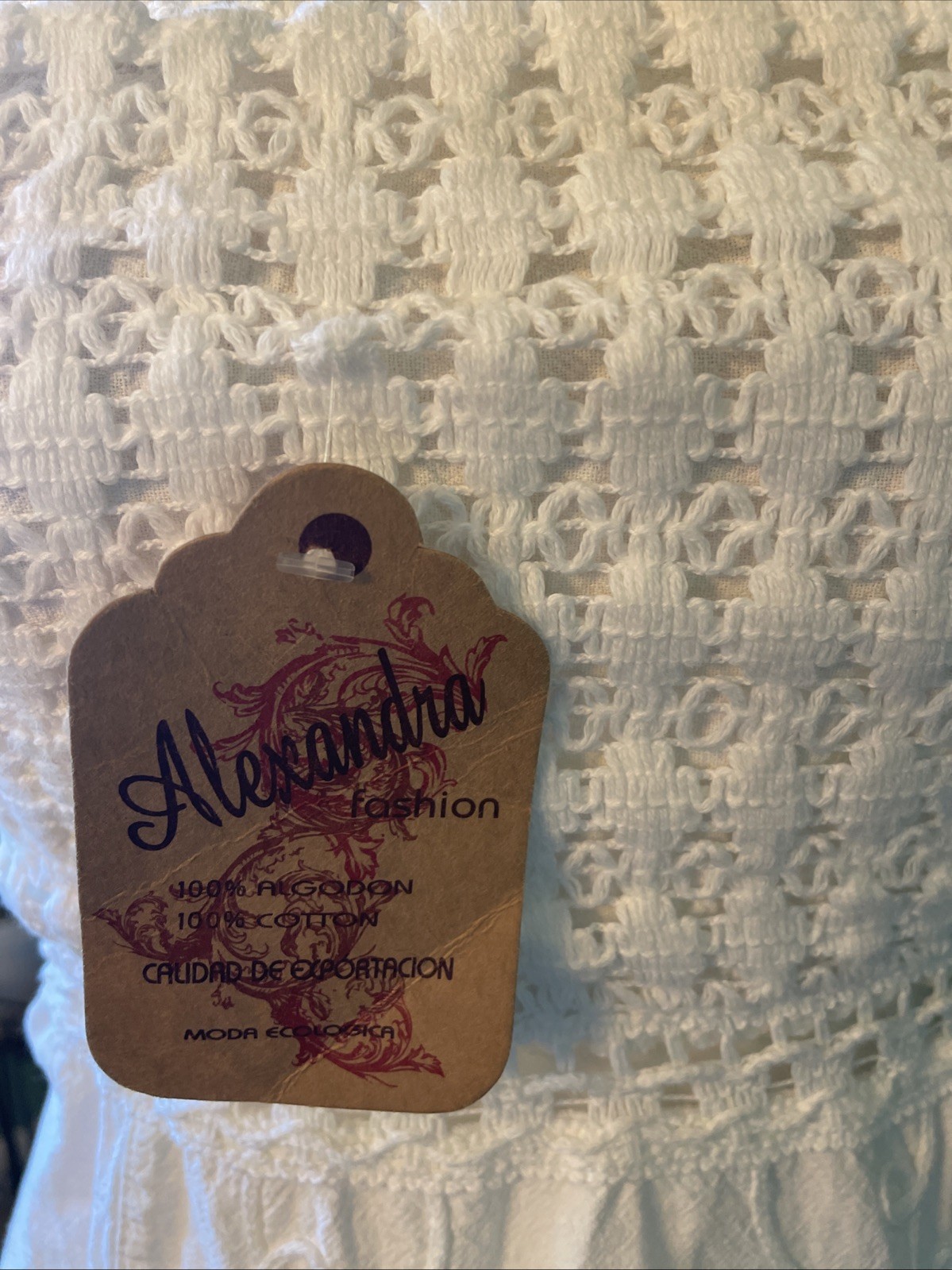 Alexandra Fashion From Peru 100% Cotton Embroidered Strapless Mini Dress Small
