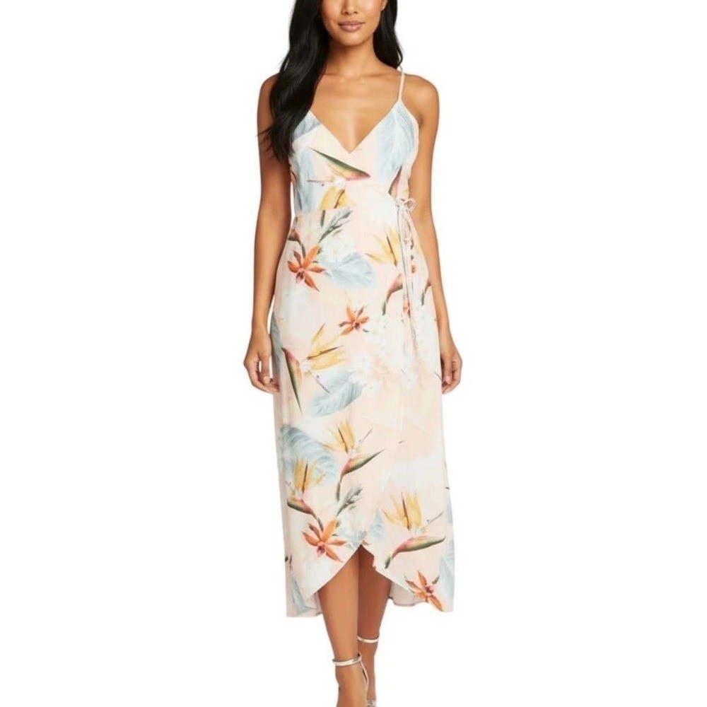 New! Show Me Your Mumu Meghan Wrap Dress – Pink Paradise Party Size L