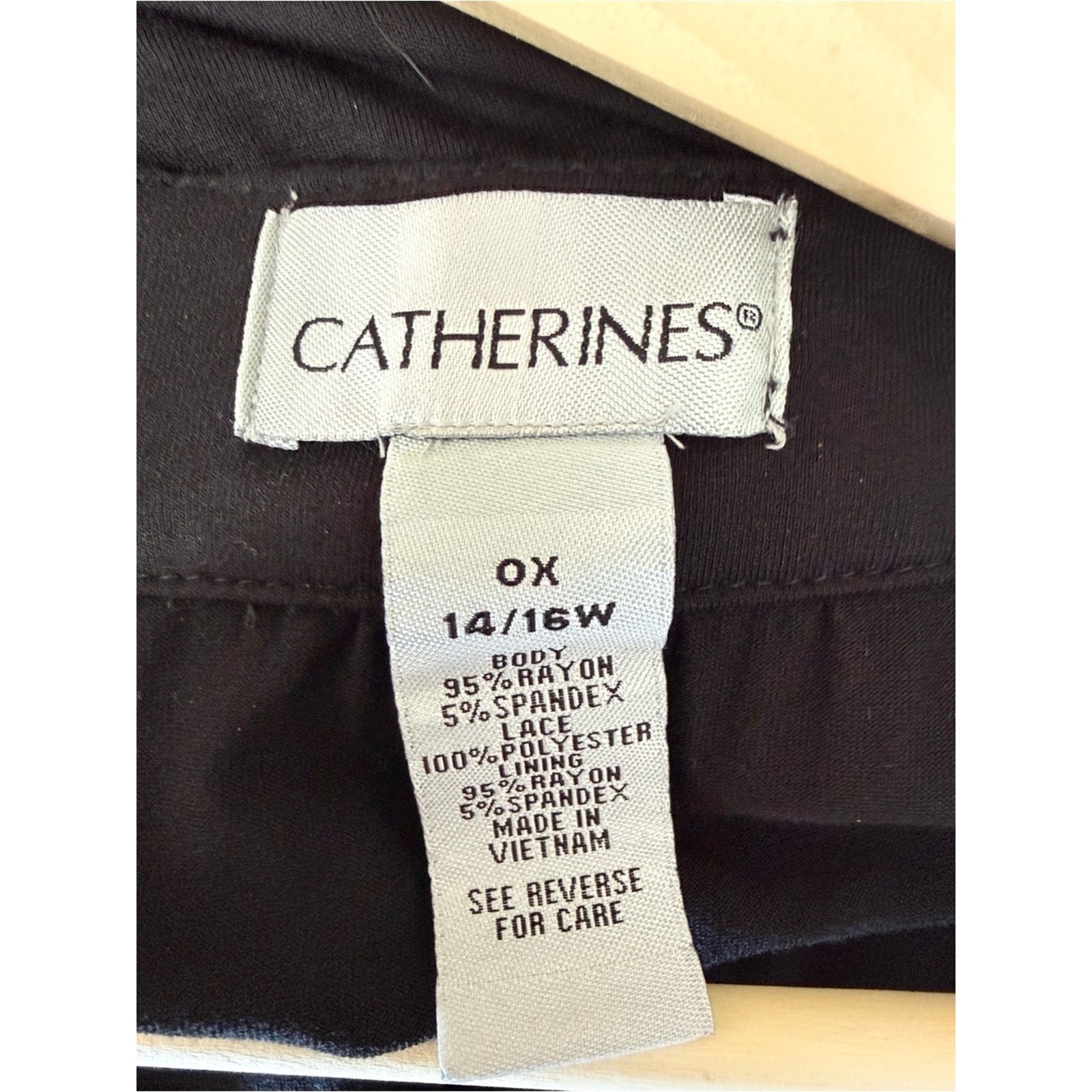 NWT Catherines Solid Black Sleeveless Crochet-Trim Jersey Knit Maxi Dress 14/16W