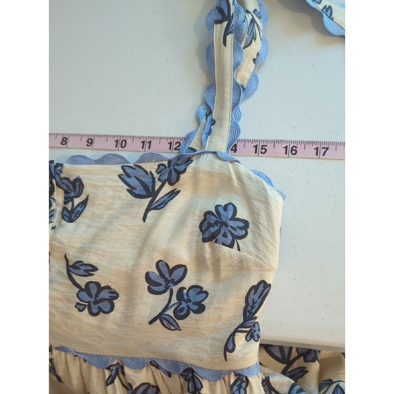 Sofie the Label Fields Of Passion Dress Blue Floral size Medium
