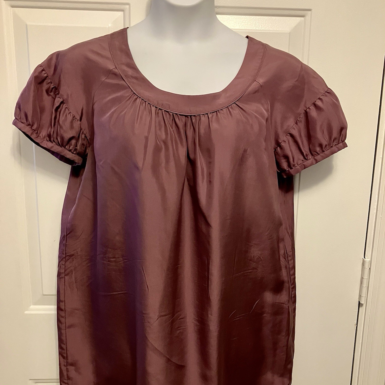 MARTIN OSA Dress Sz M/L Purple Fit Flare Silk Preppy Classic Women’s