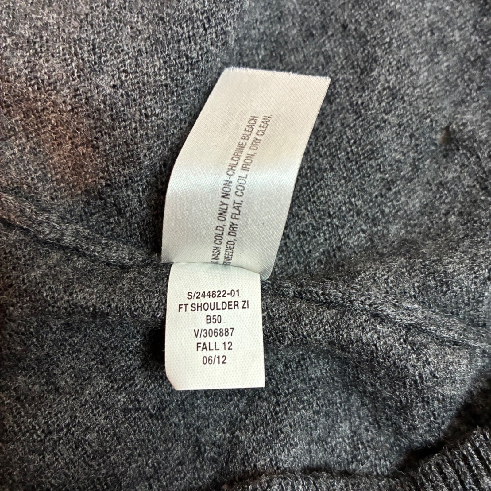 Gap Womens Charcoal Gray Wool Cashmere Blend Shoulder Zip Sweater Dress Medium