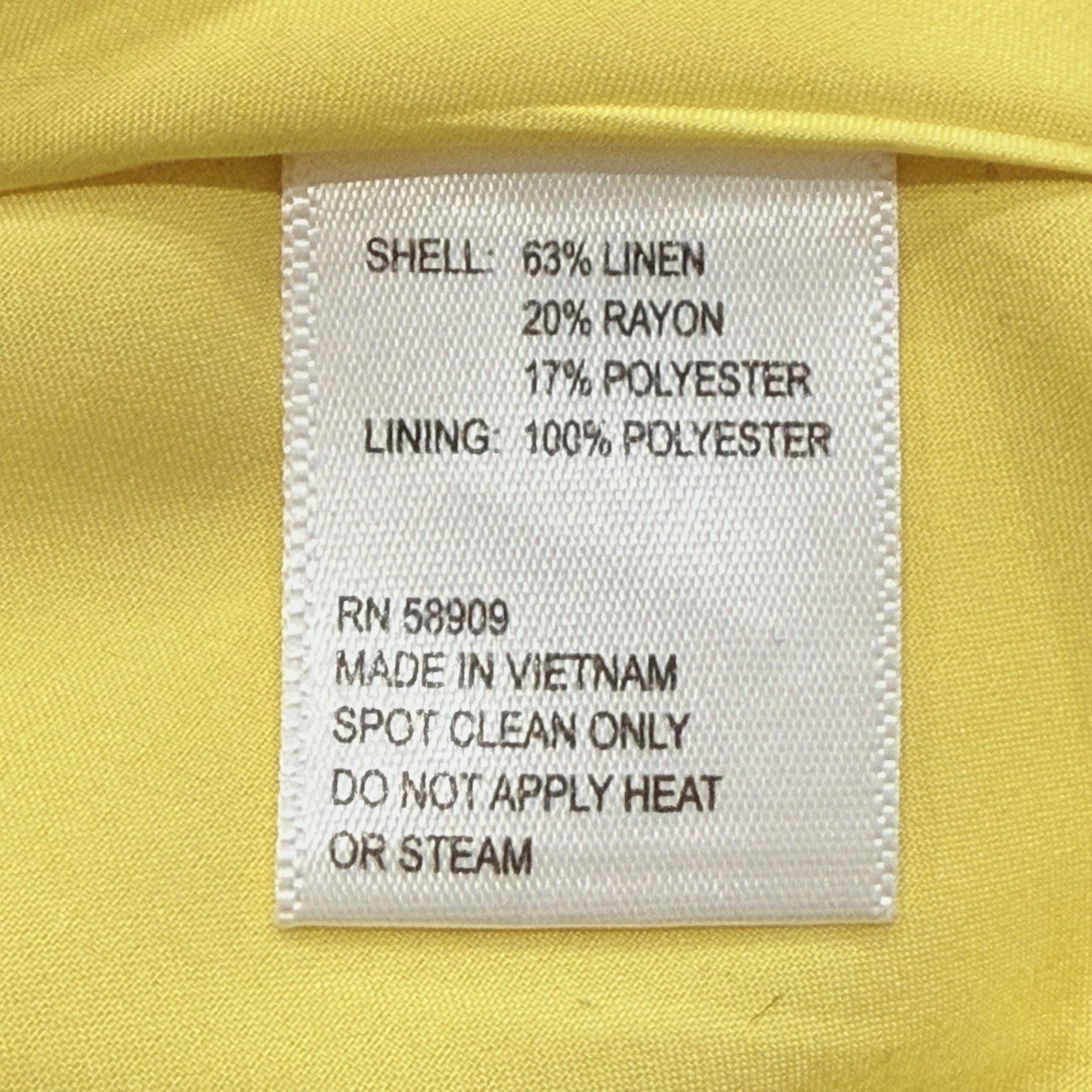 Antonio Melani SZ 10 Iris Linen Floral Appliqué Mockneck Dress Sunshine Yellow
