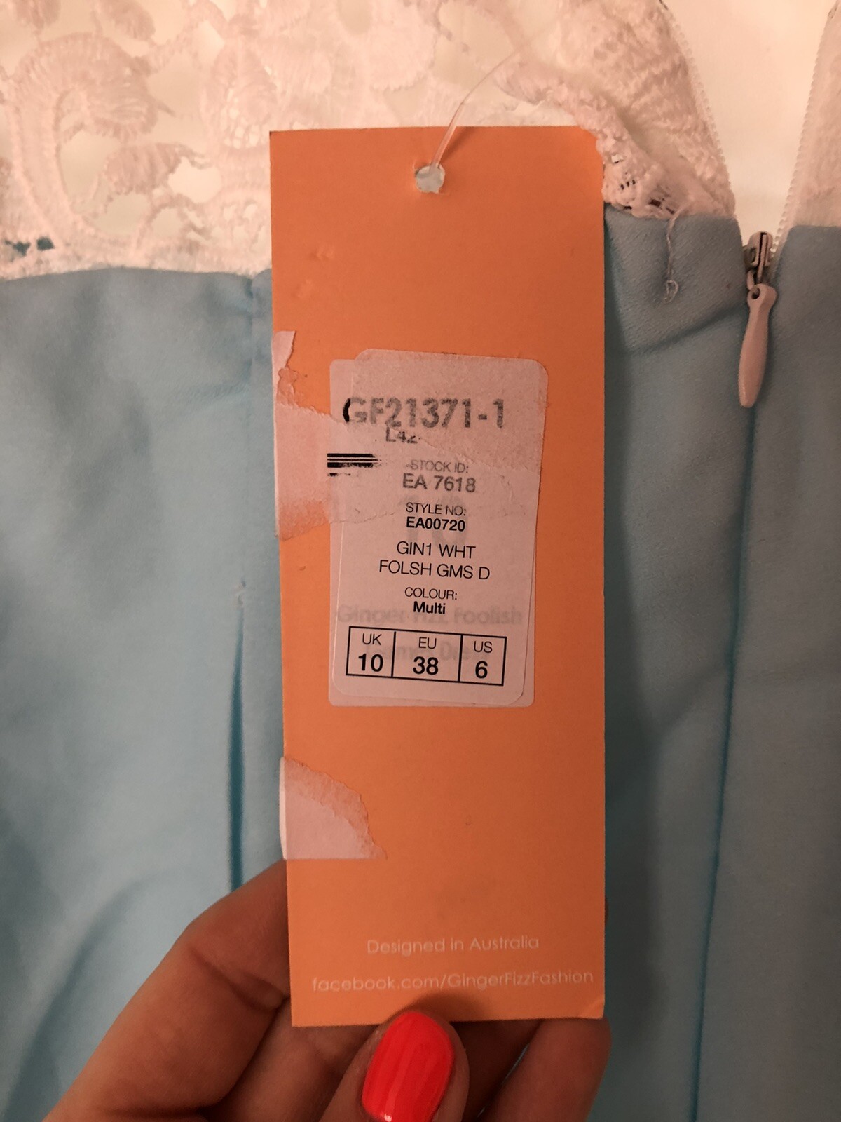Ginger Summer Fizz Dress Size 10 flowers