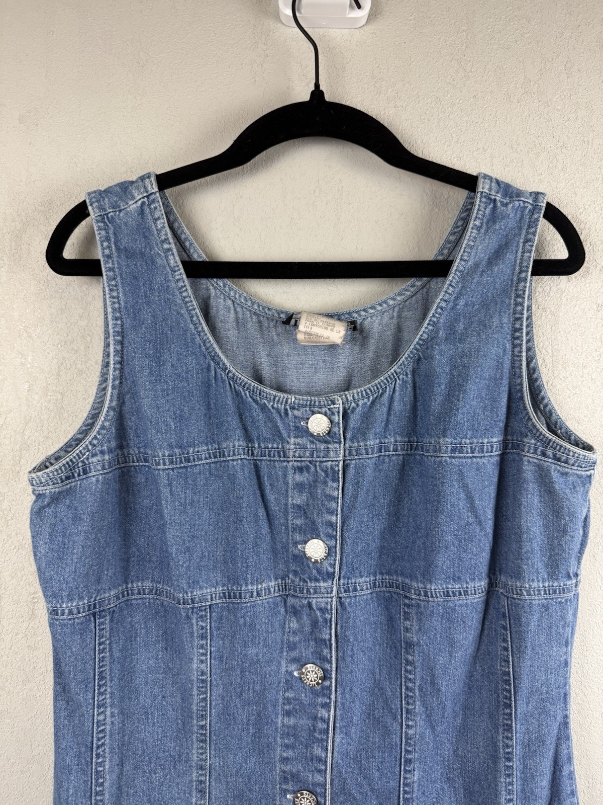 90s Tickets Denim Button Up Maxi Dress