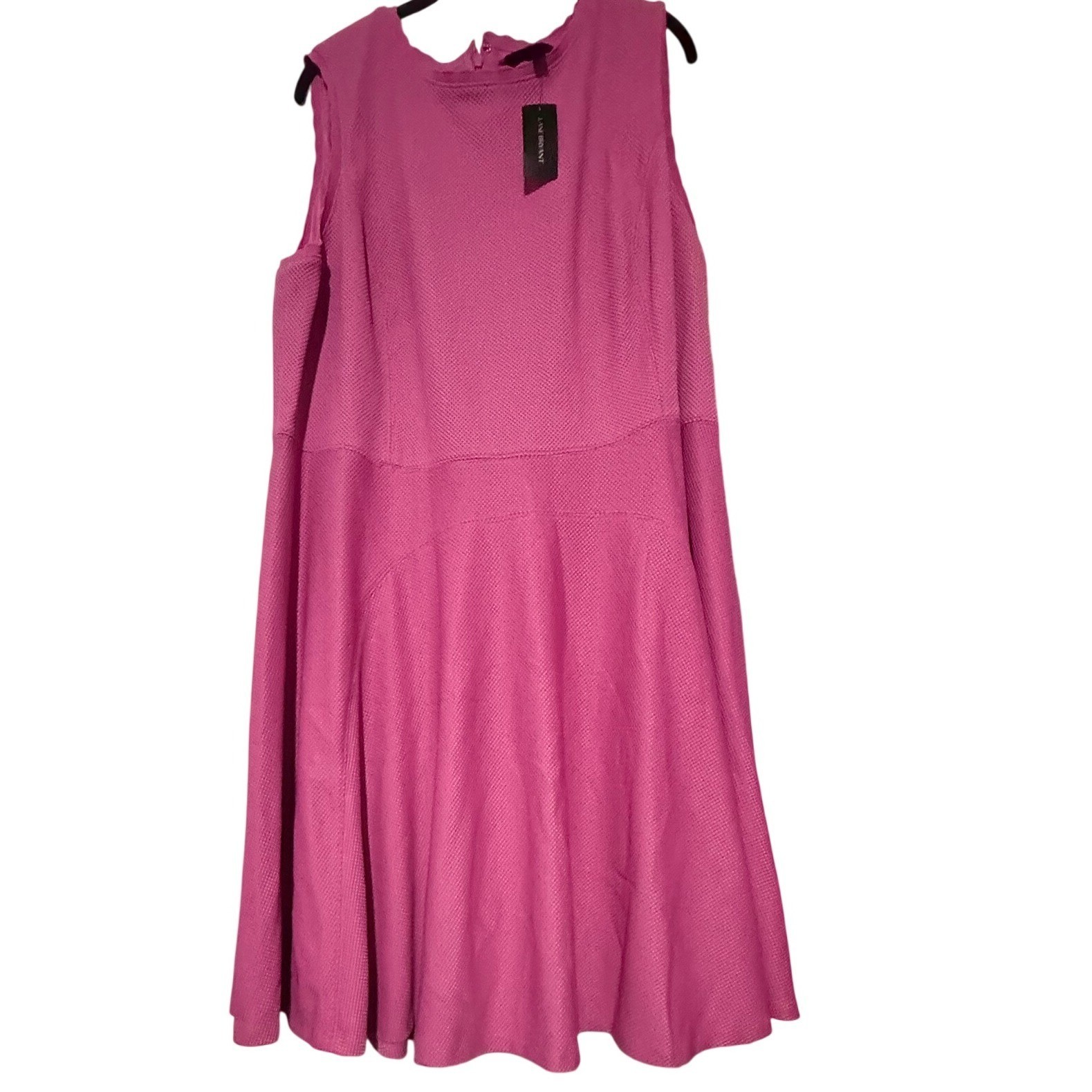 Lane Bryant Pink Textured Piqué Fit and Flare Sleeveless Dress Plus Size 26/28