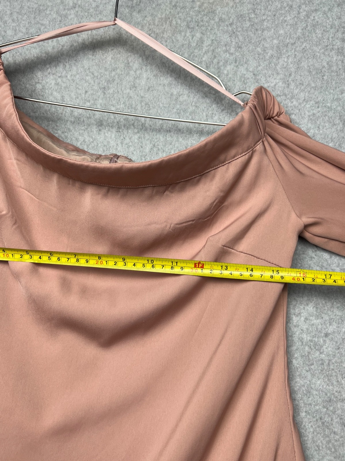 Runaway The Label Off The Shoulder Shift Dress Mauve Size L / 8 Flare Sleeve*