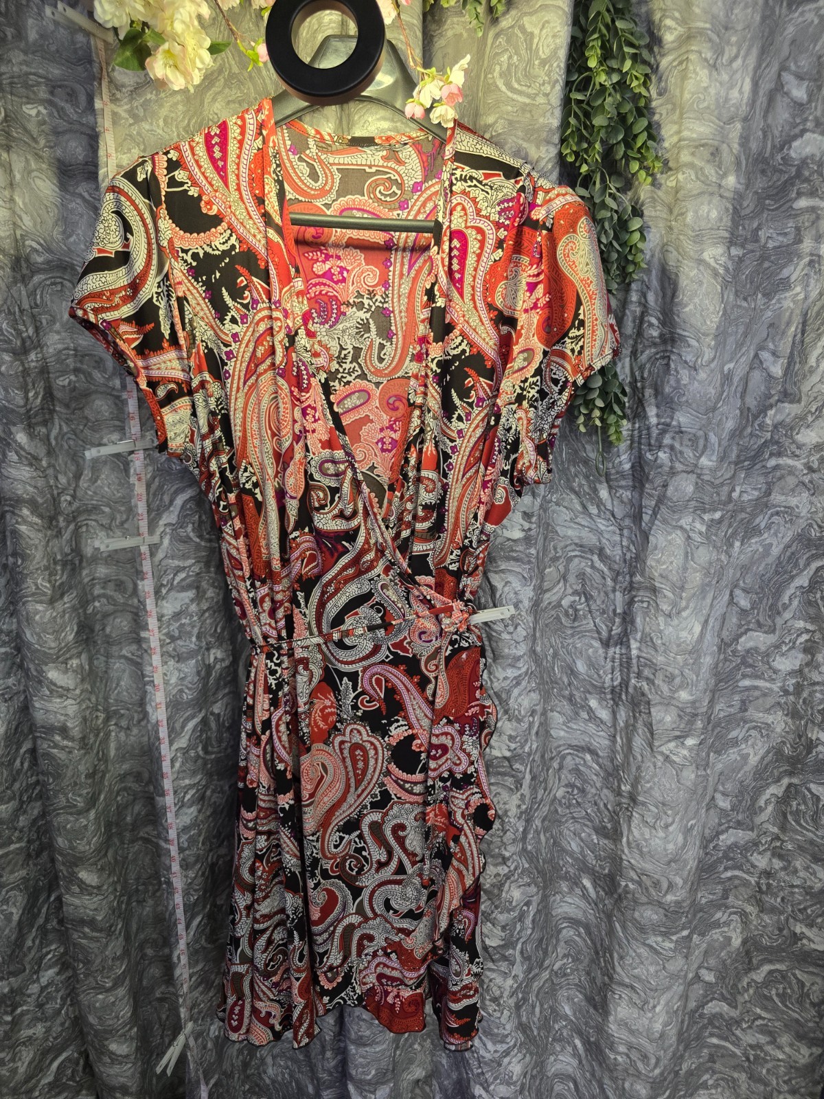3xl women’s wrap dress orange and rust colors