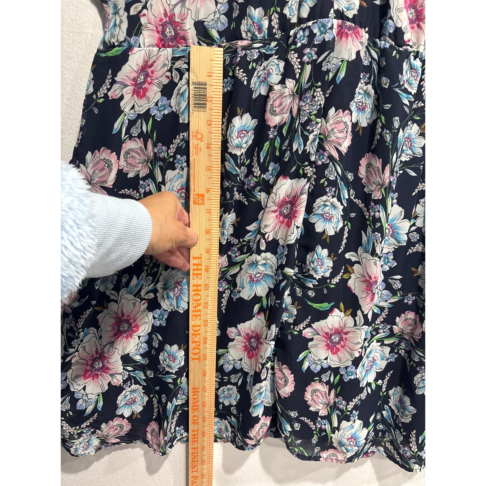 Maurices Blue Floral Ruffled Wrap Front V Neck Dress Mini 2