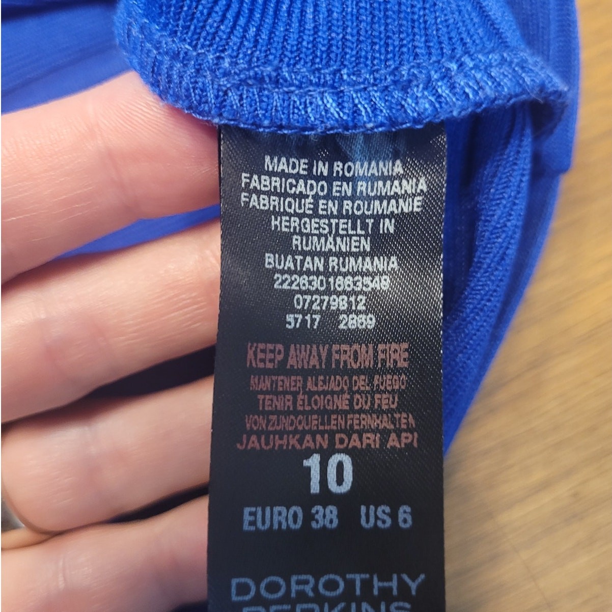 Dorothy Perkins Blue Bodycon Pencil Dress Textured Office US 6