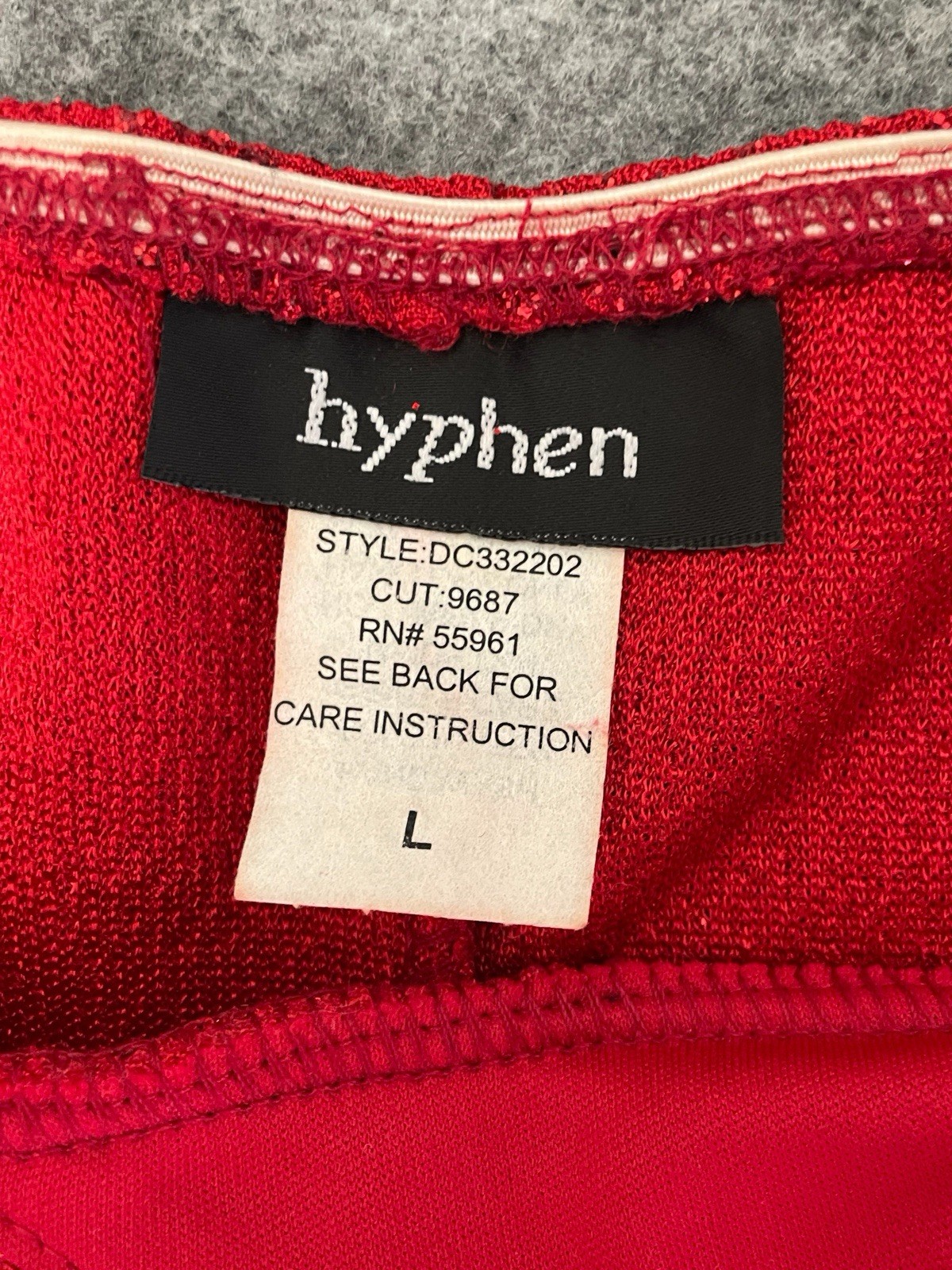 Vintage Y2K Hyphen NWT Red swirl glitter asymmetric stretch slip midi dress M/L