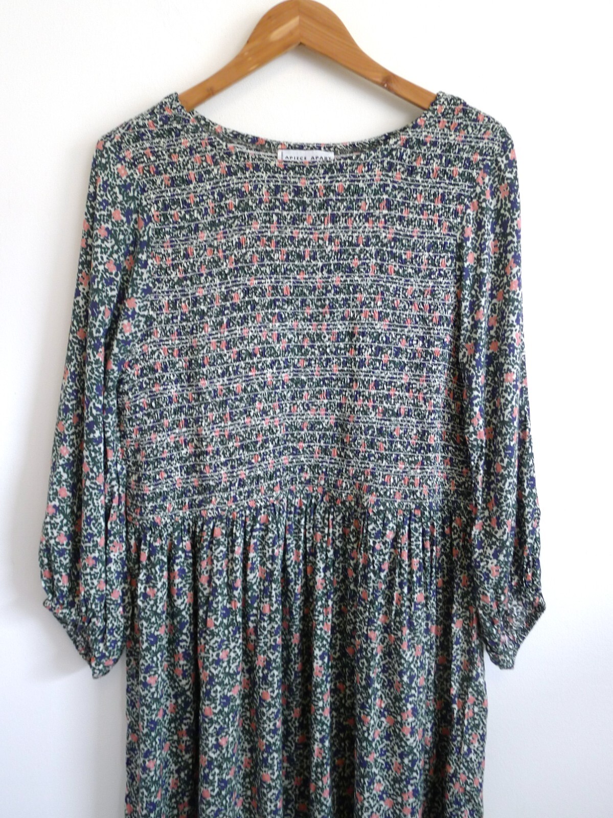 APIECE APART Olivia Floral Smocked Floral Babydoll Mini Dress Shopbop 12 XL $325