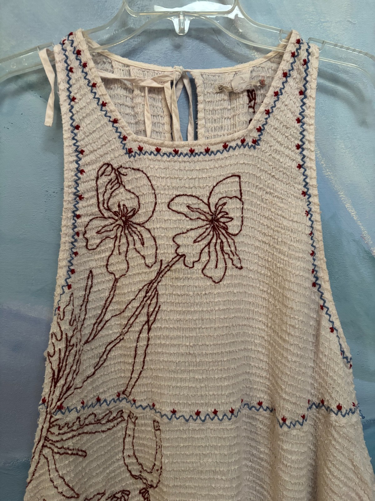 Boho Western Embroidered Midi Dress Cream Cottagecore Prairie A-Line Kimchi Blue