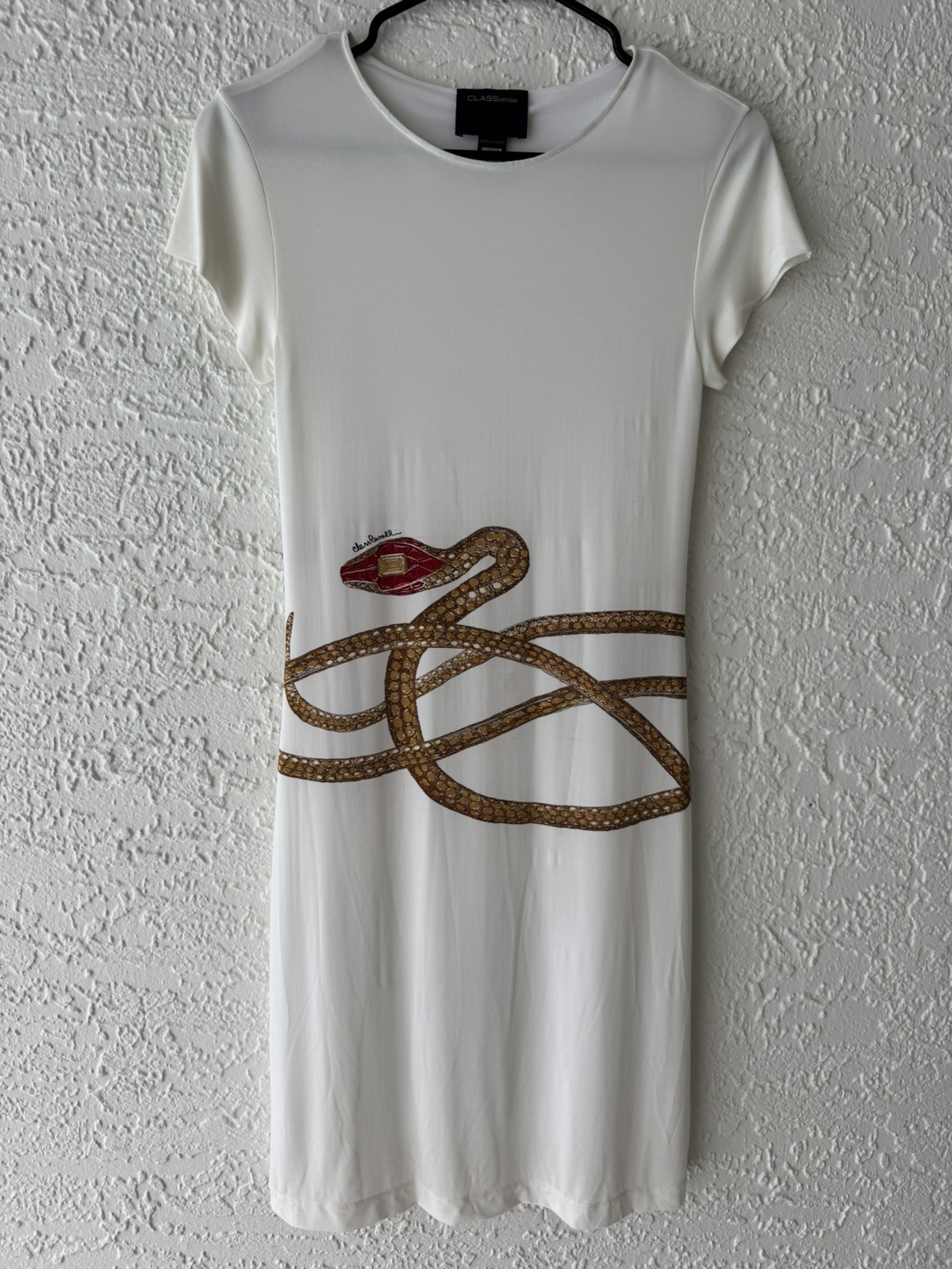 Y2K VTG Roberto Cavalli Cavalli CLASS Evening Silk Snake Print DRESS Size XS 0