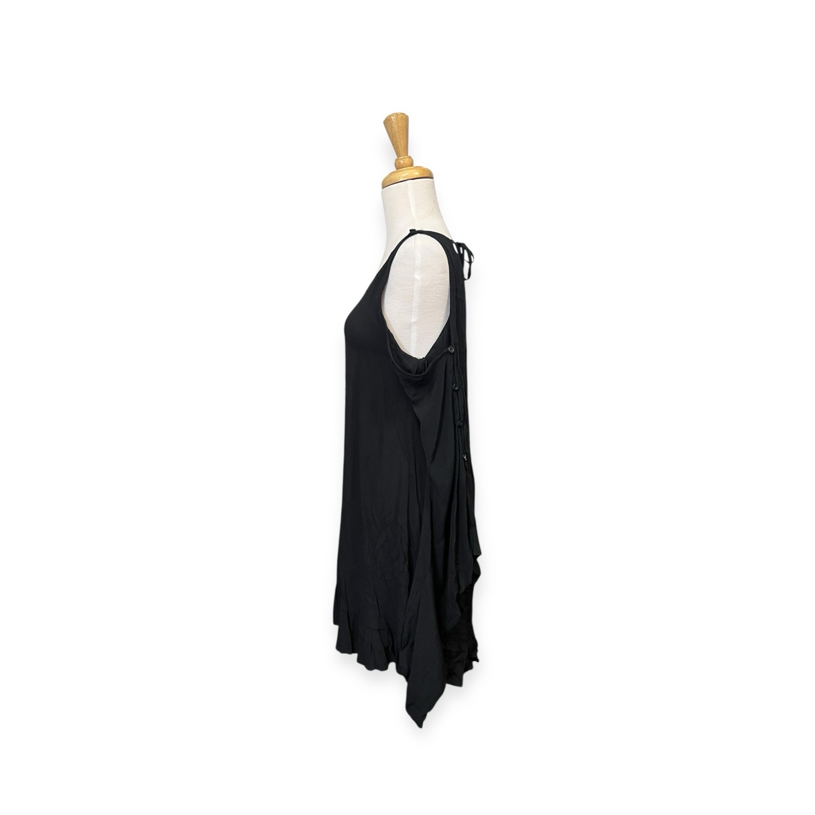CatchMe Flare Sleeve Cold Shoulder Black Mini Dress Size M Medium Gypsy