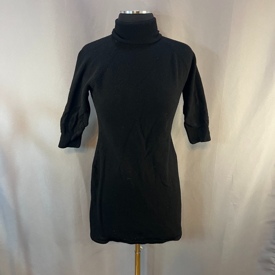Massini Women’s S Black Knit Turtleneck Sweater Dress Y2K Minimalist 90s Chic