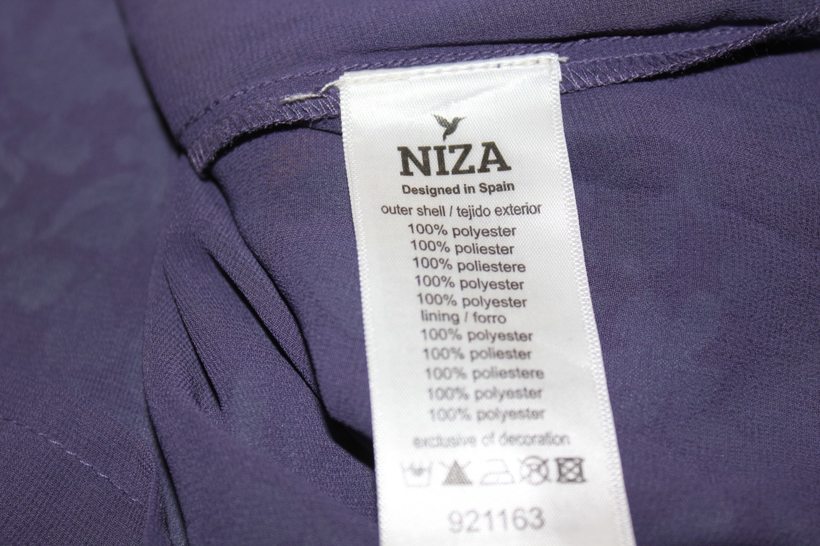 NIZA Spain Blue Paisley Shift Dress Beaded Bohemian Ruffle Sleeve Tunic Size 10