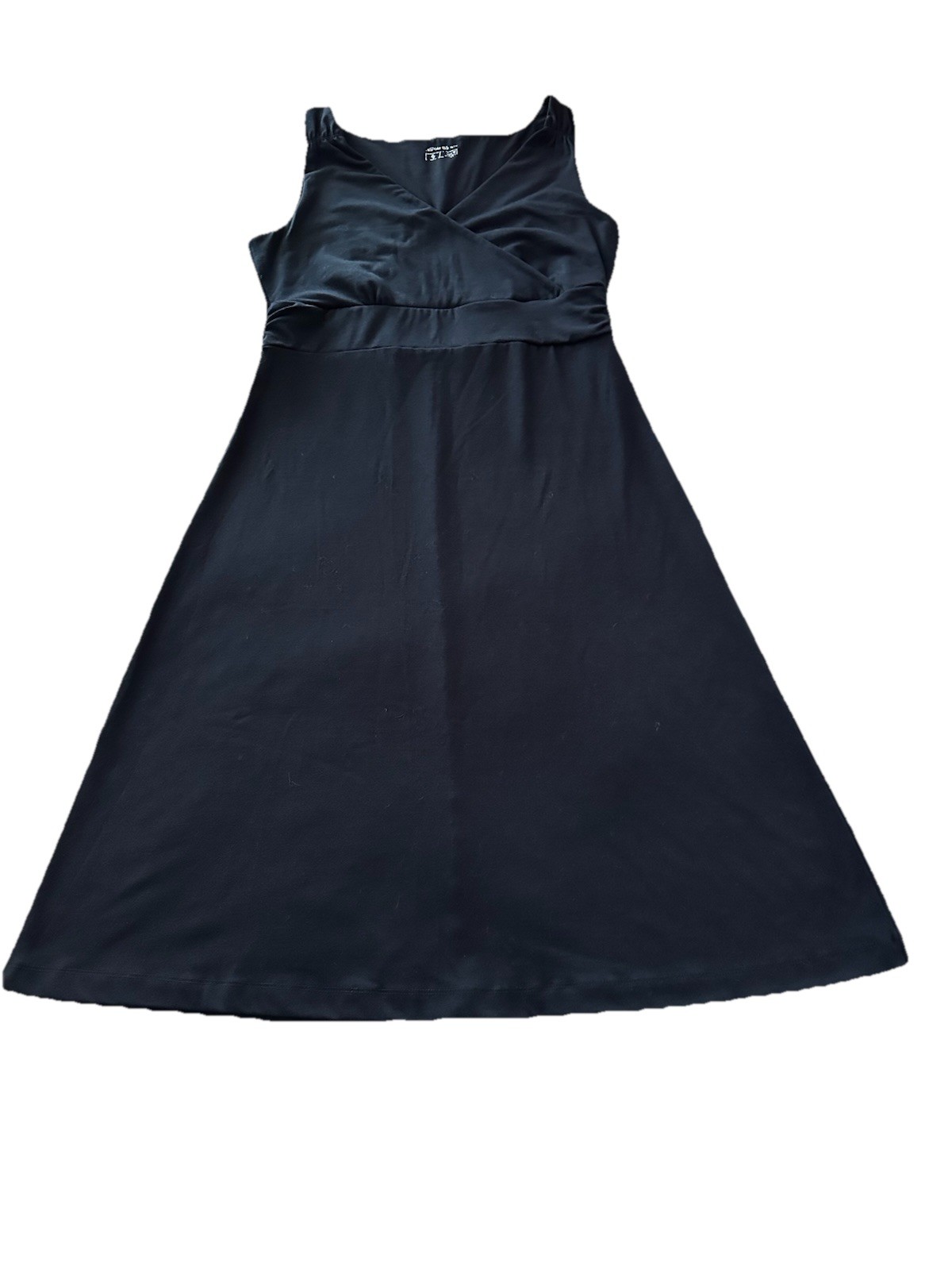 Eddie Bauer Travex Aster Crossover Dress Black Sleeveless Size Medium Travel