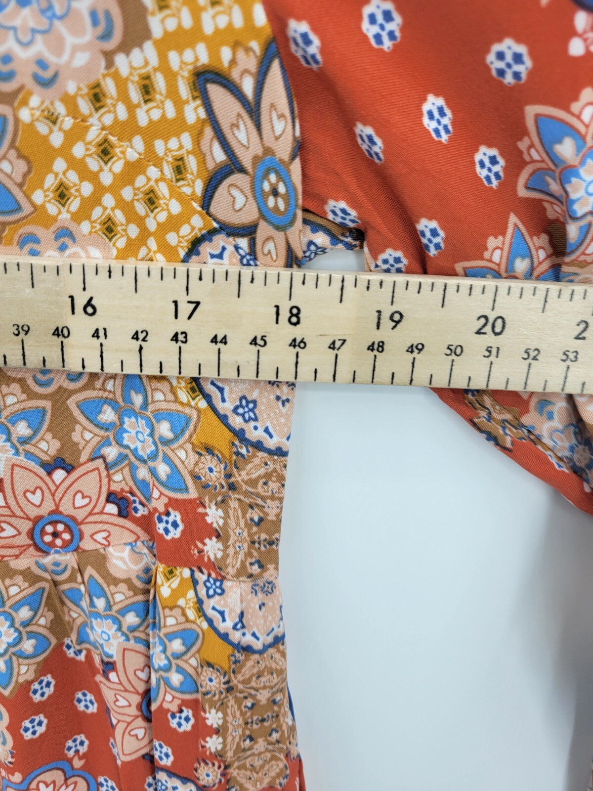 Andree by Unit Dress Womens Small Colorful Boho Print Long Sleeve Peasant Flowy