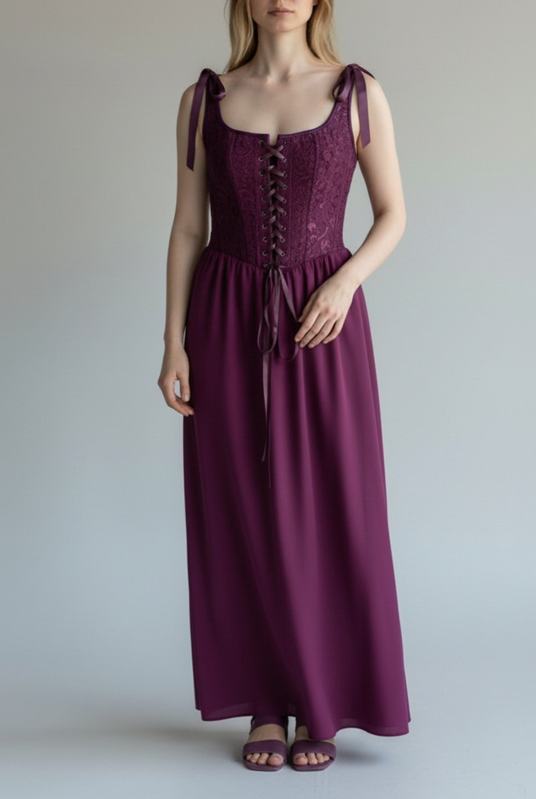 Scarlet Darkness Women’s Size 6 Medieval Lace-Up Maxi Dress
