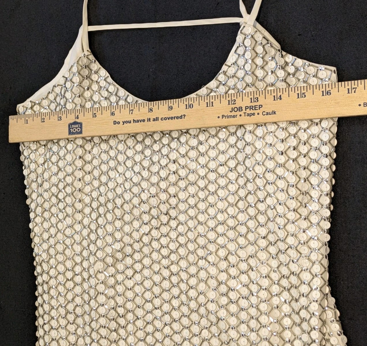 NWT Parker Silk Beaded Sequin Mini Slip Dress-Size M-White/Silver Cocktail Party
