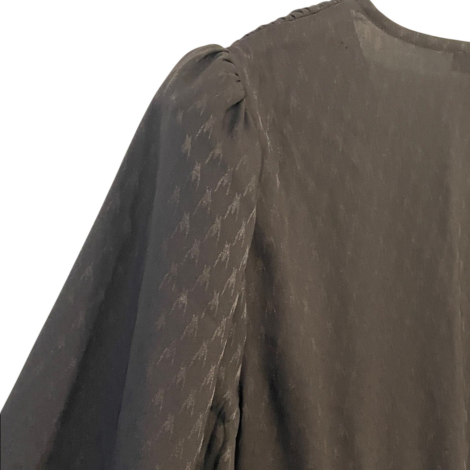 Express Textured Long Sleeve Wrap Tie Mini Dress in black size S