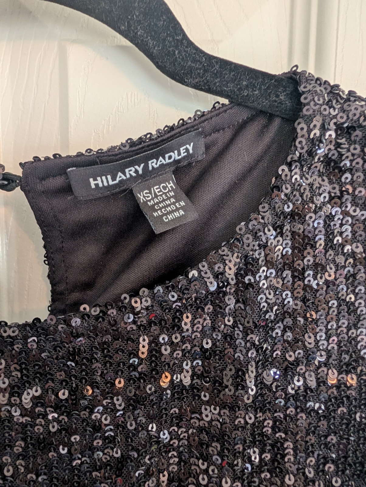 Hilary Radley Black Sequin Midi Dress – Size XS