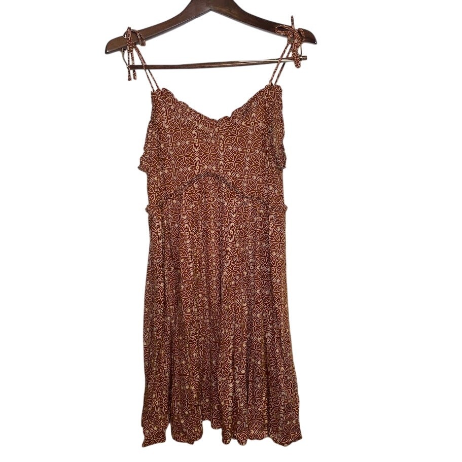 Patrons of peace Babydoll Floral Dress Fall Brown Flowy Hippie Forest Fairy Mini