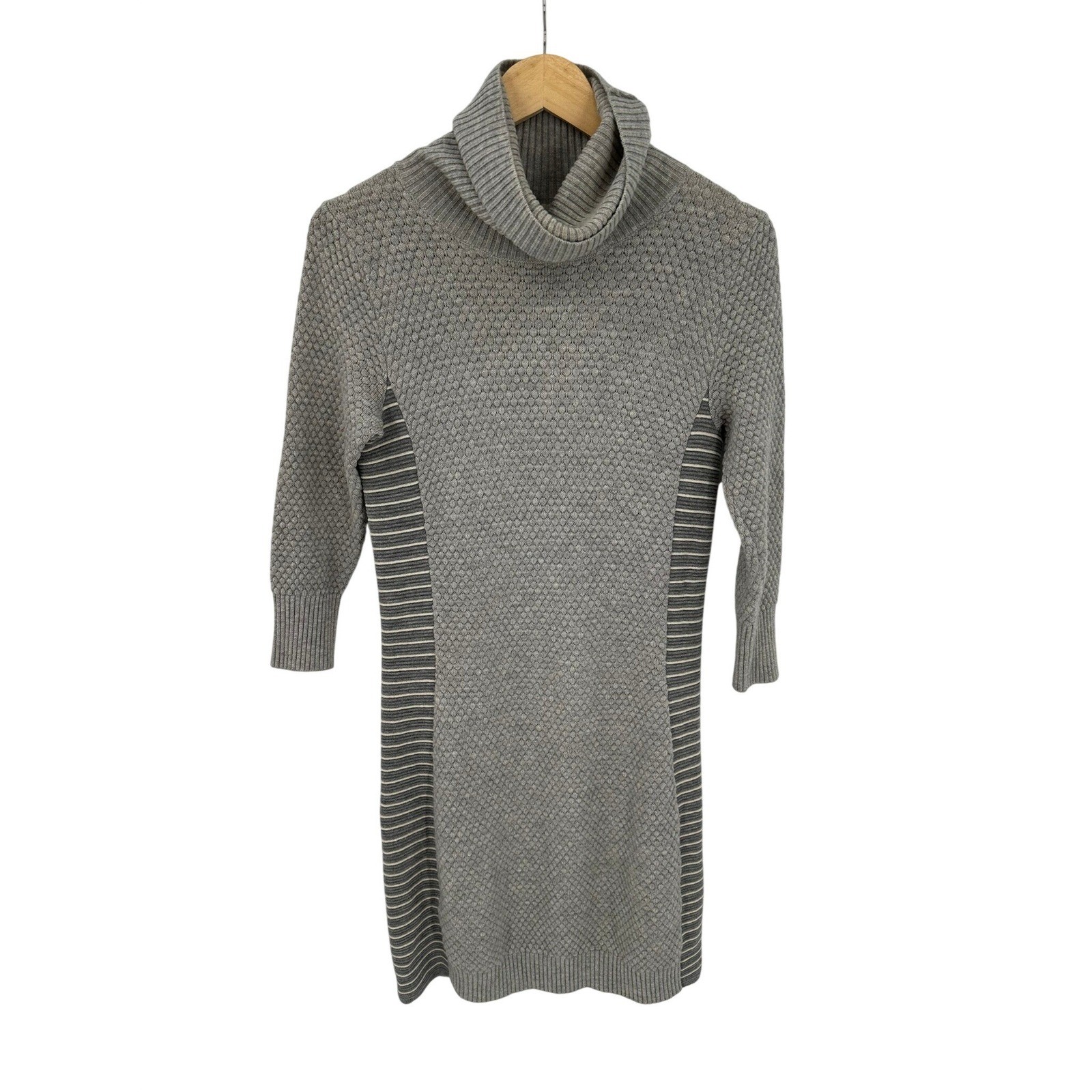 Athleta Textured Turtleneck Sweater Dress Womens M Merino Wool Warm Winter
