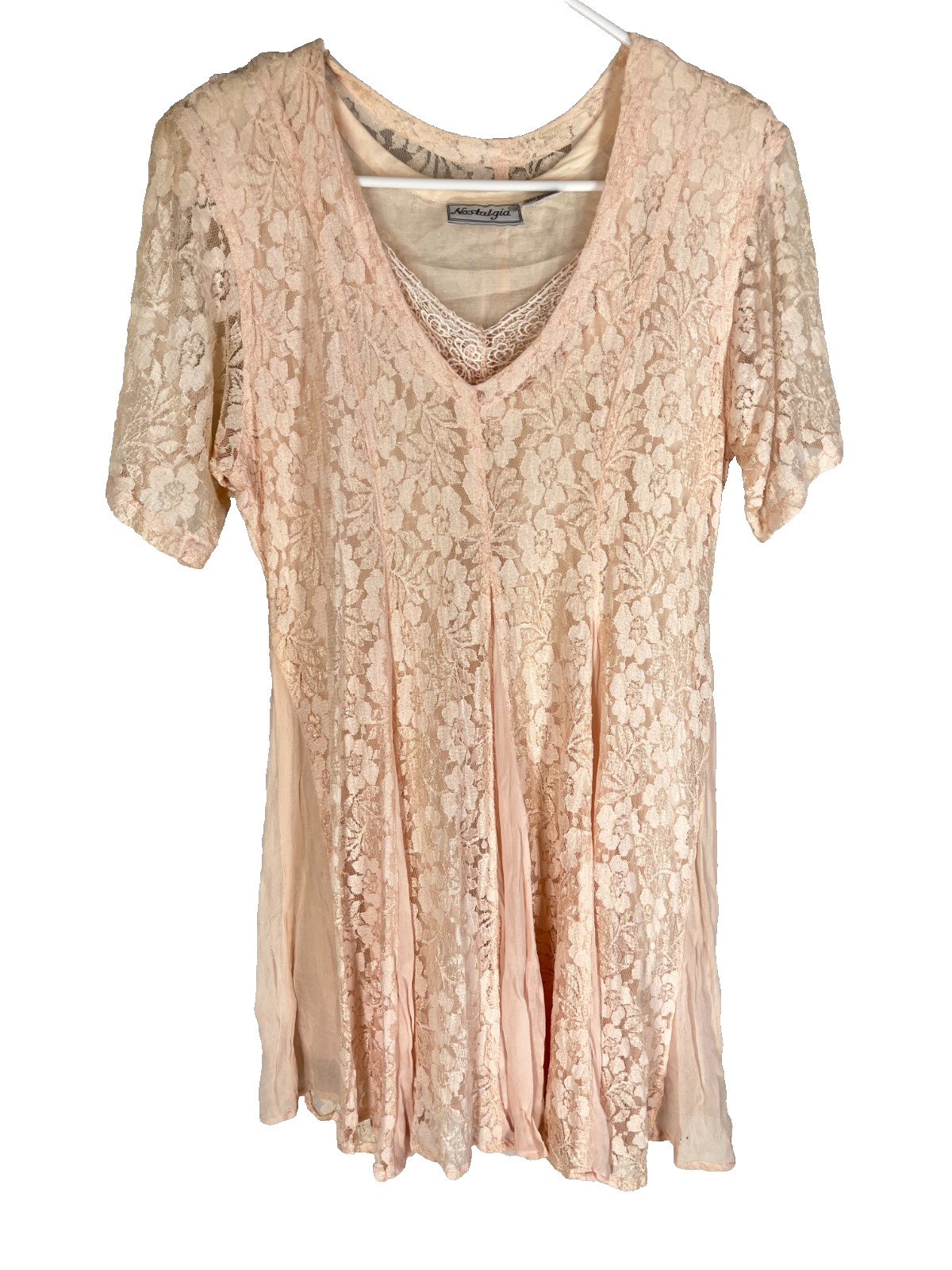 Vintage 90s Nostalgia Lace Pink Dress whimsy Goth Fairy Grunge Mallcore Witchy M