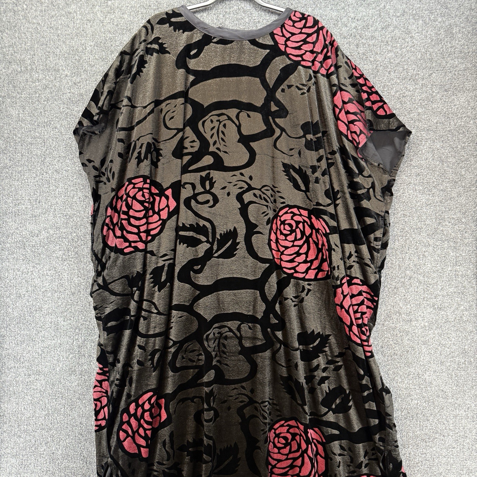 The J Peterman Dress Womens L/XL Kaftan Floral Burnout Long Patio Muumuu House