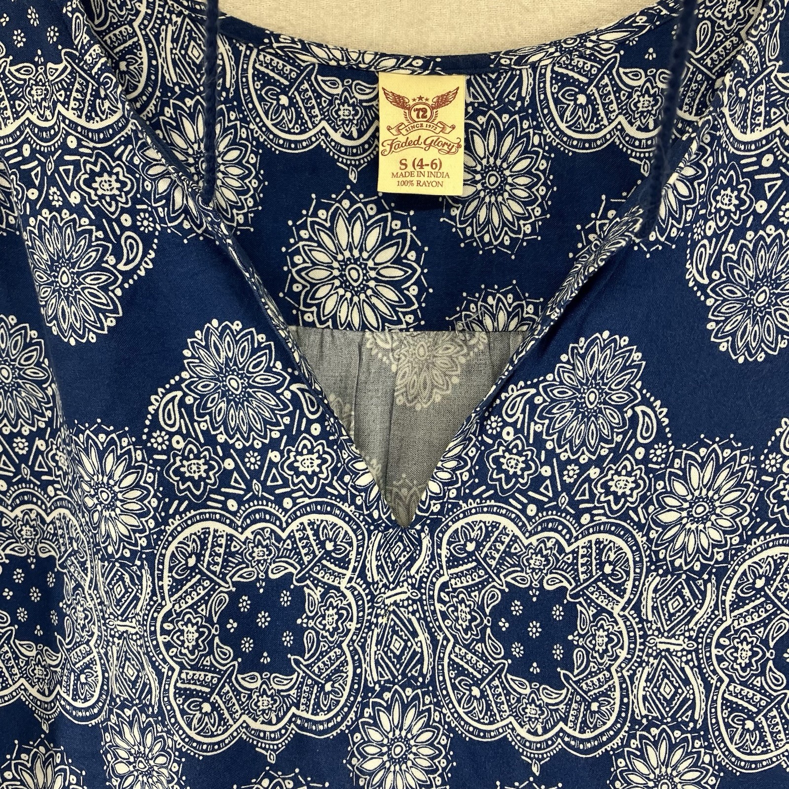Women’s All Rayon Shift Dress Small Tasseled Belted Soft Modern Hippie Festival