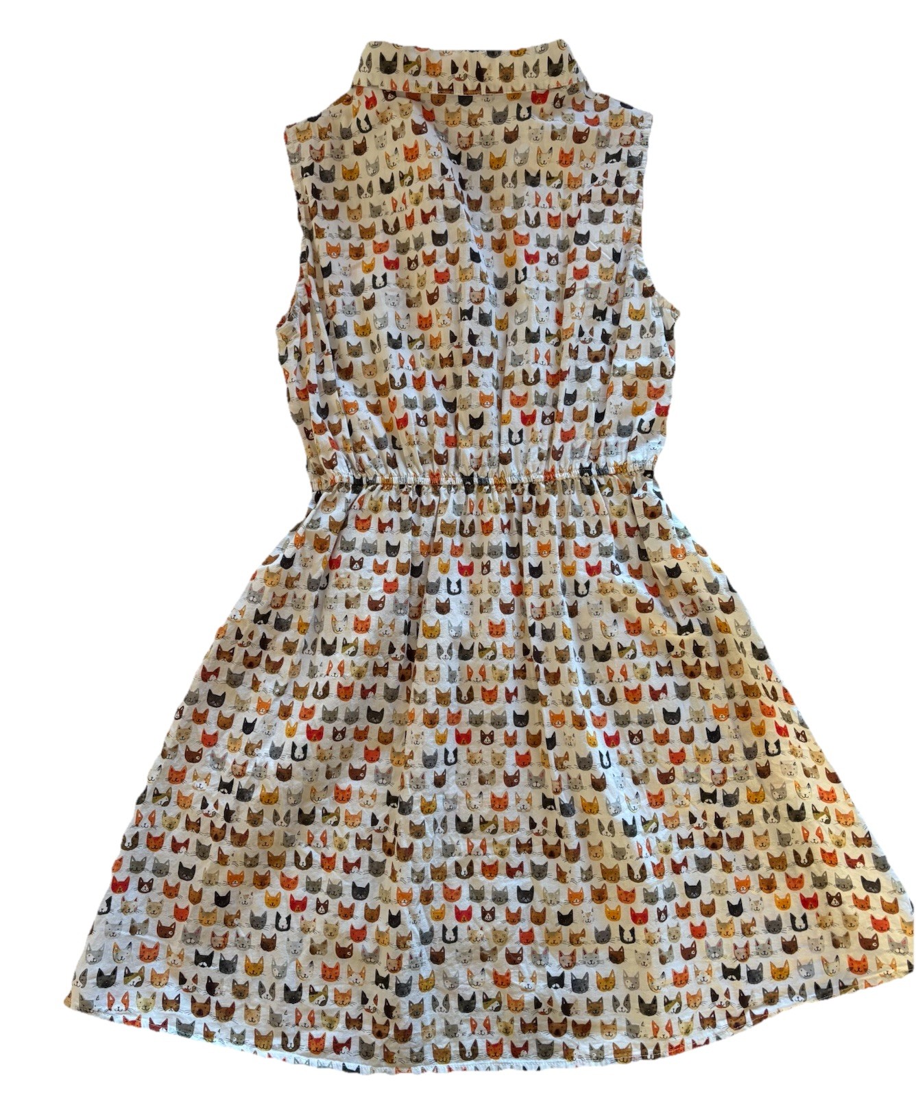 SM Wardrobe Women’s Sleeveless Cat Face Dress Medium